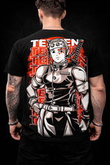 Dual Spirit Anime T-Shirt - White Hair Character Graphic Design