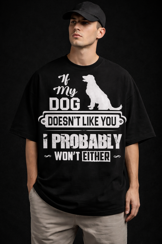 Dog Lover Oversized French Terry T-Shirt - 240 GSM Funny Quote